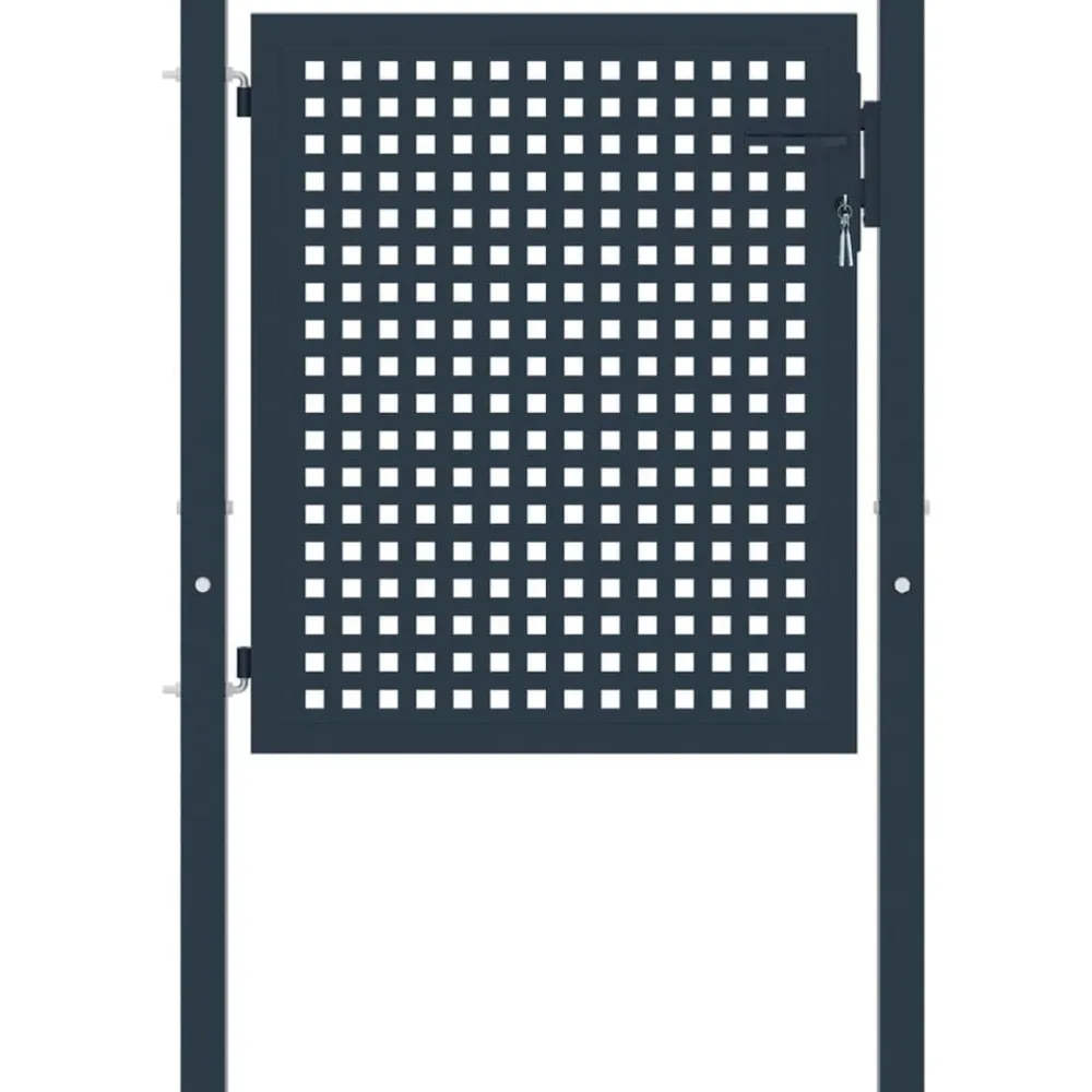 Clôtures & Barrières-vidaXL Portail de clôture Anthracite 102x75 cm Acier