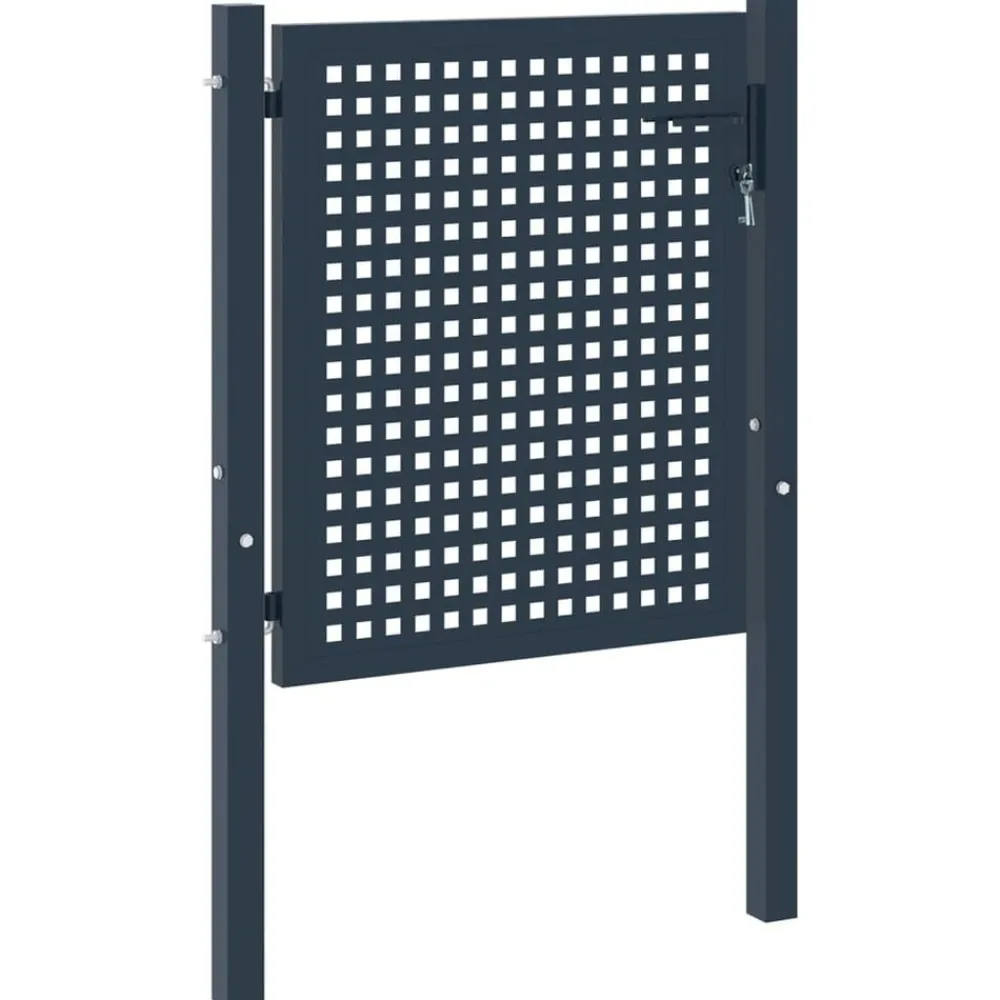 Clôtures & Barrières-vidaXL Portail de clôture Anthracite 102x75 cm Acier