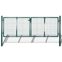 vidaXL Portail de clôture en acier 300x100 cm vert