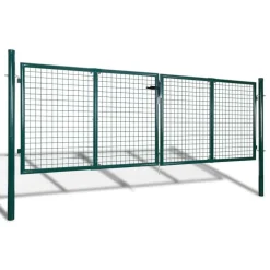 vidaXL Portail de clôture en acier 300x100 cm vert