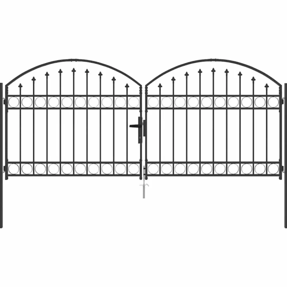 Clôtures & Barrières-vidaXL Portail de clôture Assen à double porte avec arc en acier 300 x 125 cm