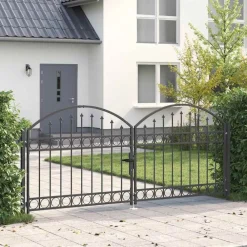 Clôtures & Barrières-vidaXL Portail de clôture Assen à double porte avec arc en acier 300 x 125 cm
