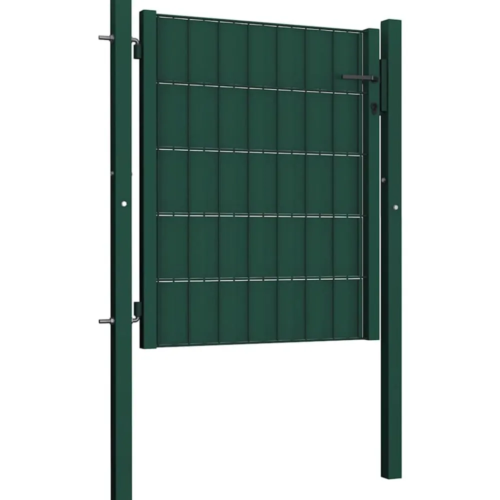 vidaXL Portail de clôture en PVC et acier 100 x 81 cm