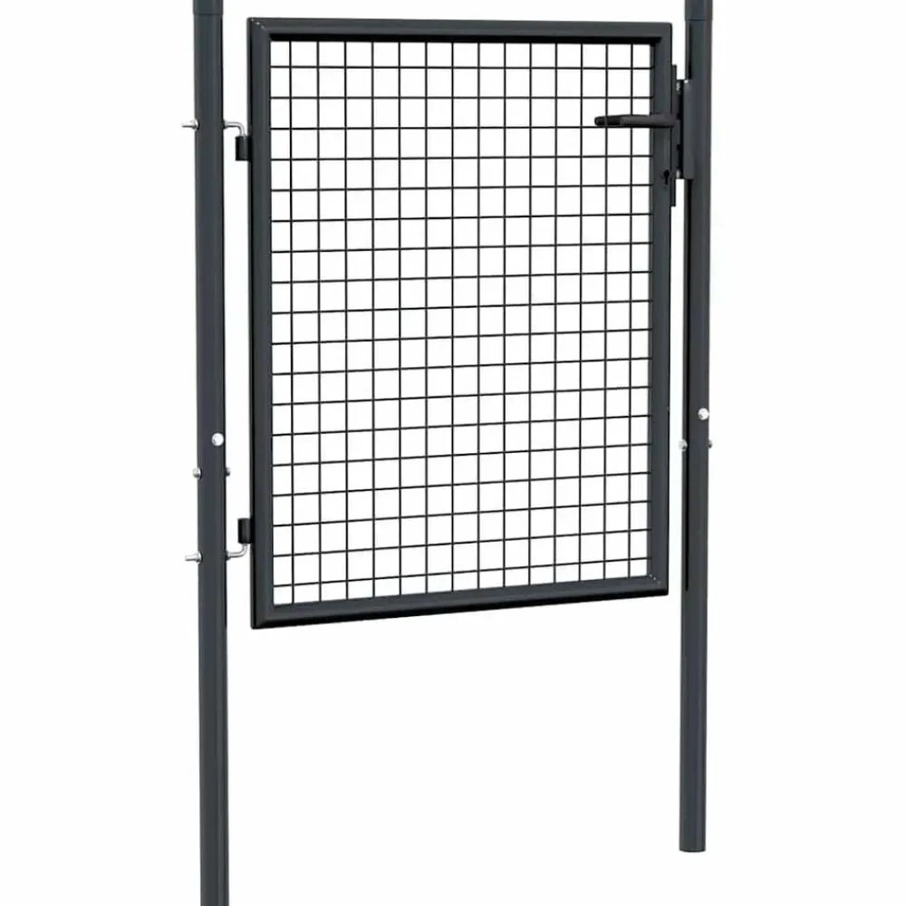Clôtures & Barrières-vidaXL Portail de jardin grillagé en acier galvanisé gris 100 x 75 cm