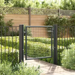 Clôtures & Barrières-vidaXL Portail de jardin grillagé en acier galvanisé gris 100 x 75 cm