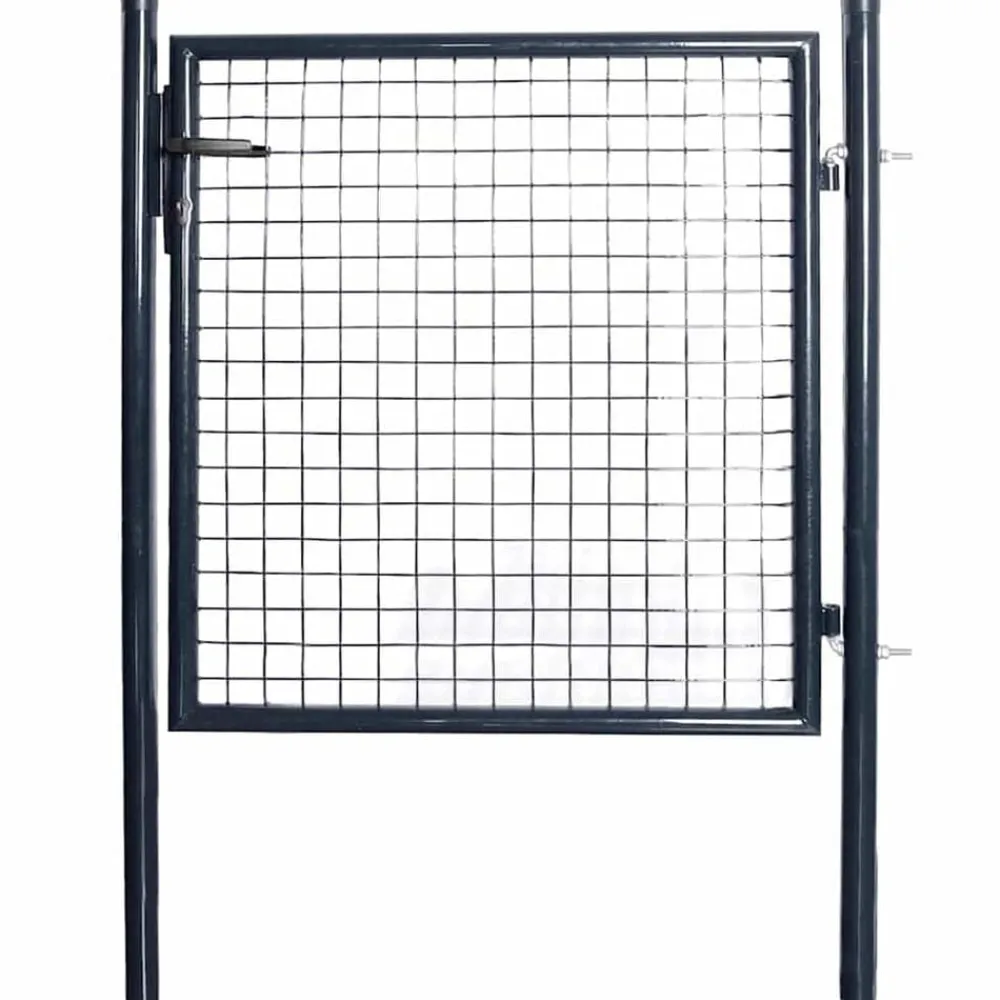 vidaXL Portail de jardin grillagé en acier galvanisé 100x100 cm gris