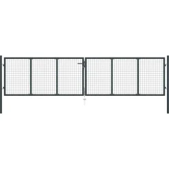 Clôtures & Barrières-vidaXL Portail de jardin grillagé en acier galvanisé gris 400 x 75 cm