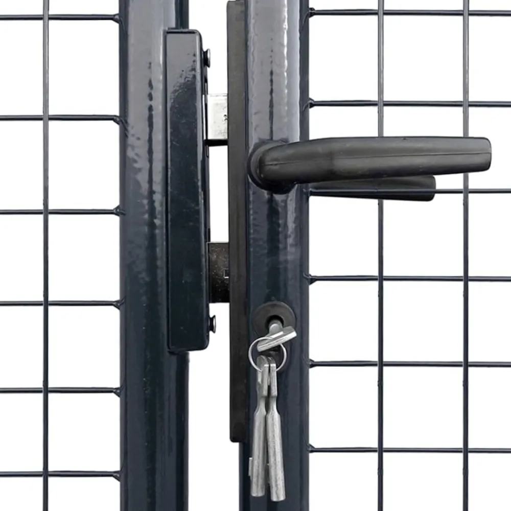Clôtures & Barrières-vidaXL Portail de jardin grillagé en acier galvanisé gris 400 x 150 cm