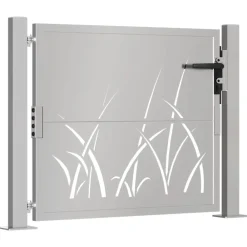 vidaXL Portail de jardin 100x75 cm en acier Corten avec motif gazon