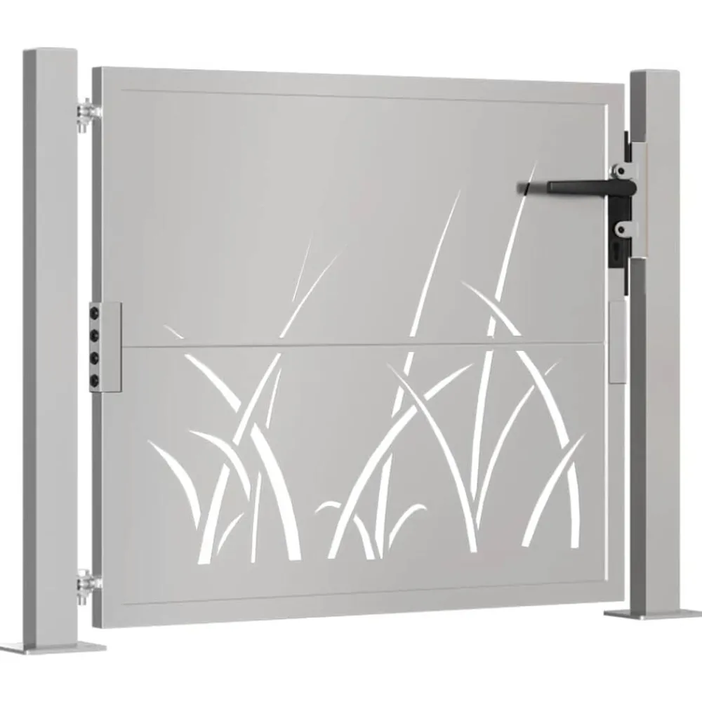 vidaXL Portail de jardin 100x75 cm en acier Corten avec motif gazon