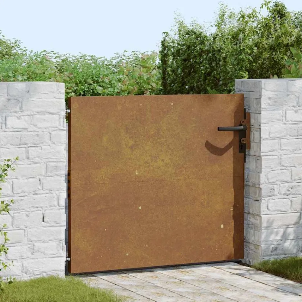 vidaXL Portail de jardin 85x75 cm acier corten