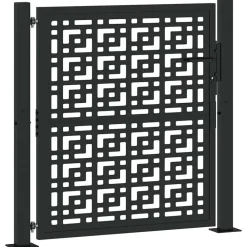 vidaXL Portail de jardin noir 100x100 cm en acier avec croix