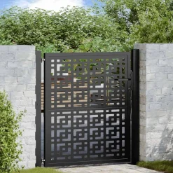 vidaXL Portail de jardin noir 100x100 cm en acier avec croix