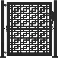 vidaXL Portail de jardin noir 100x100 cm en acier avec croix