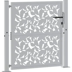vidaXL Portail de jardin 100x100 cm en acier patiné avec motif feuille