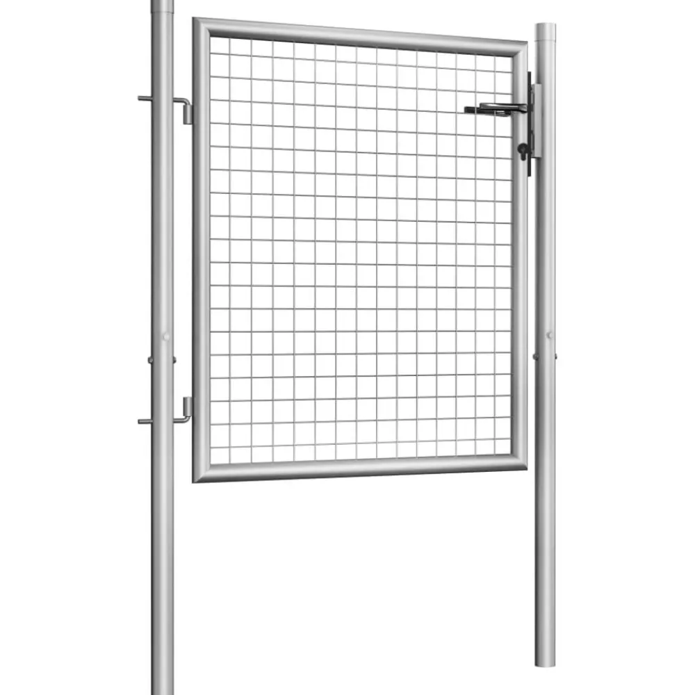 Clôtures & Barrières-vidaXL Portail de jardin en acier galvanisé 100 x 75 cm argent