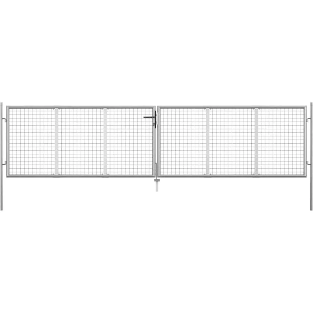 vidaXL Portail de jardin en acier galvanisé 400 x 75 cm