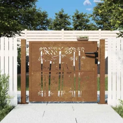 Clôtures & Barrières-vidaXL Portail de jardin 100x75 cm en acier Corten, design carré
