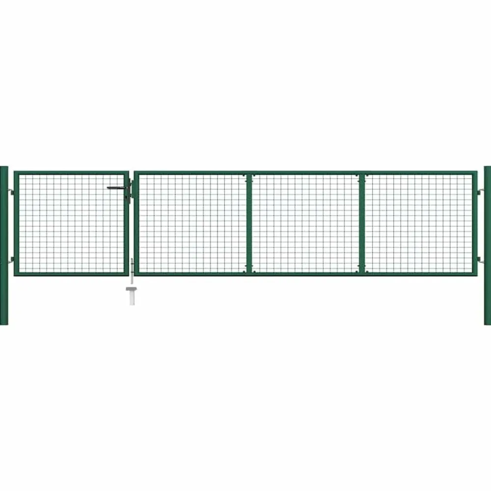 Clôtures & Barrières-vidaXL Portail de jardin en acier 350 x 75 cm Vert