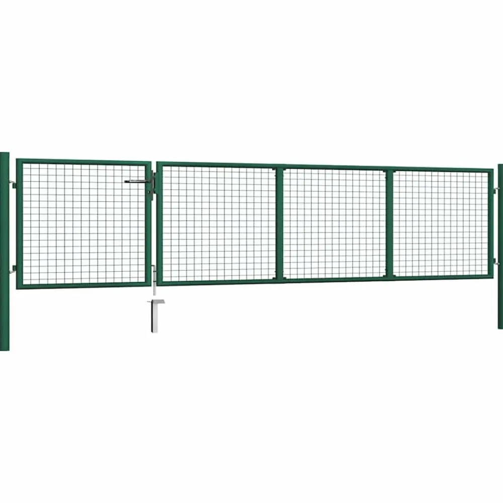 Clôtures & Barrières-vidaXL Portail de jardin en acier 350 x 75 cm Vert