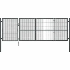 vidaXL Portail de jardin avec poteaux en acier 350 x 100 cm