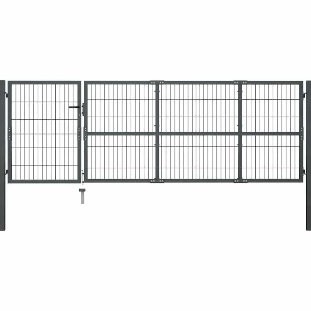 vidaXL Portail de jardin avec poteaux en acier 350 x 100 cm
