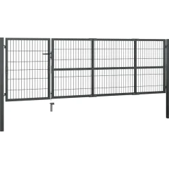 vidaXL Portail de jardin avec poteaux en acier 350 x 100 cm