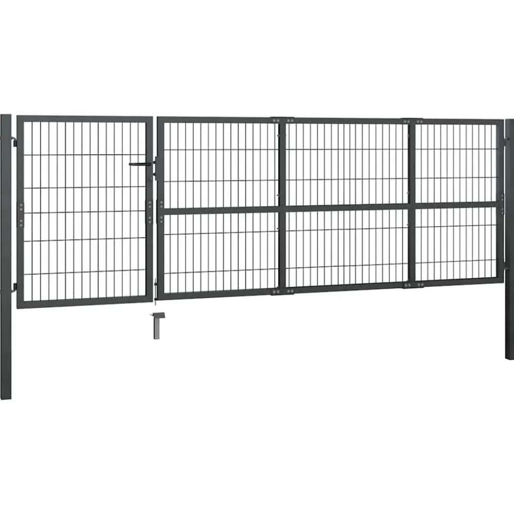 vidaXL Portail de jardin avec poteaux en acier 350 x 100 cm