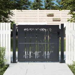 Clôtures & Barrières-vidaXL Portail de jardin Anthracite 100x75 cm Acier Design Bambou