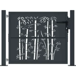 Clôtures & Barrières-vidaXL Portail de jardin Anthracite 100x75 cm Acier Design Bambou