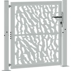 Clôtures & Barrières-vidaXL Portail de jardin 100x100 cm en acier patiné avec motif de traces Acier résistant aux intempéries/Marron