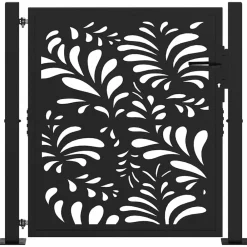 Clôtures & Barrières-vidaXL Portail de jardin noir 100x100 cm acier conception de vagues Acier/Noir