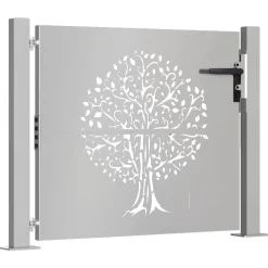Clôtures & Barrières-vidaXL Portail de jardin 100x75 cm en acier Corten motif arbre