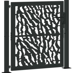 Clôtures & Barrières-vidaXL Portail de jardin noir 100x100 cm en acier avec motif de traces Acier/Noir