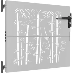 Clôtures & Barrières-vidaXL Portail de jardin 85x75 cm acier corten design de bambou