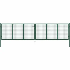 Clôtures & Barrières-vidaXL Portail de jardin en acier grillagé 400 x 75 cm vert