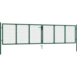 Clôtures & Barrières-vidaXL Portail de jardin en acier grillagé 400 x 75 cm vert