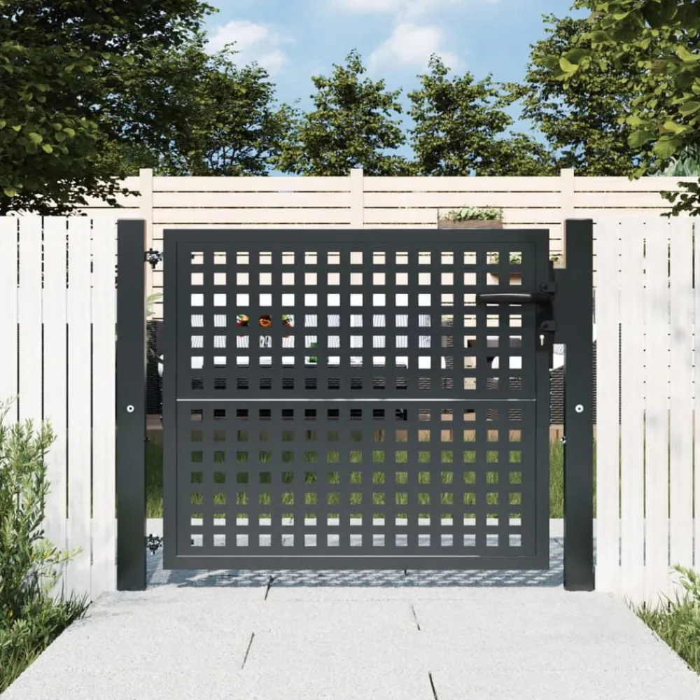 Clôtures & Barrières-vidaXL Portail de jardin Anthracite 100x75 cm Acier