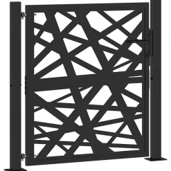 vidaXL Portail de jardin noir 100x100 cm acier conception de lumière
