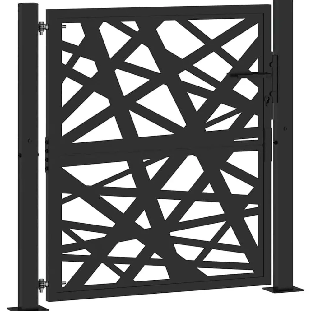 vidaXL Portail de jardin noir 100x100 cm acier conception de lumière