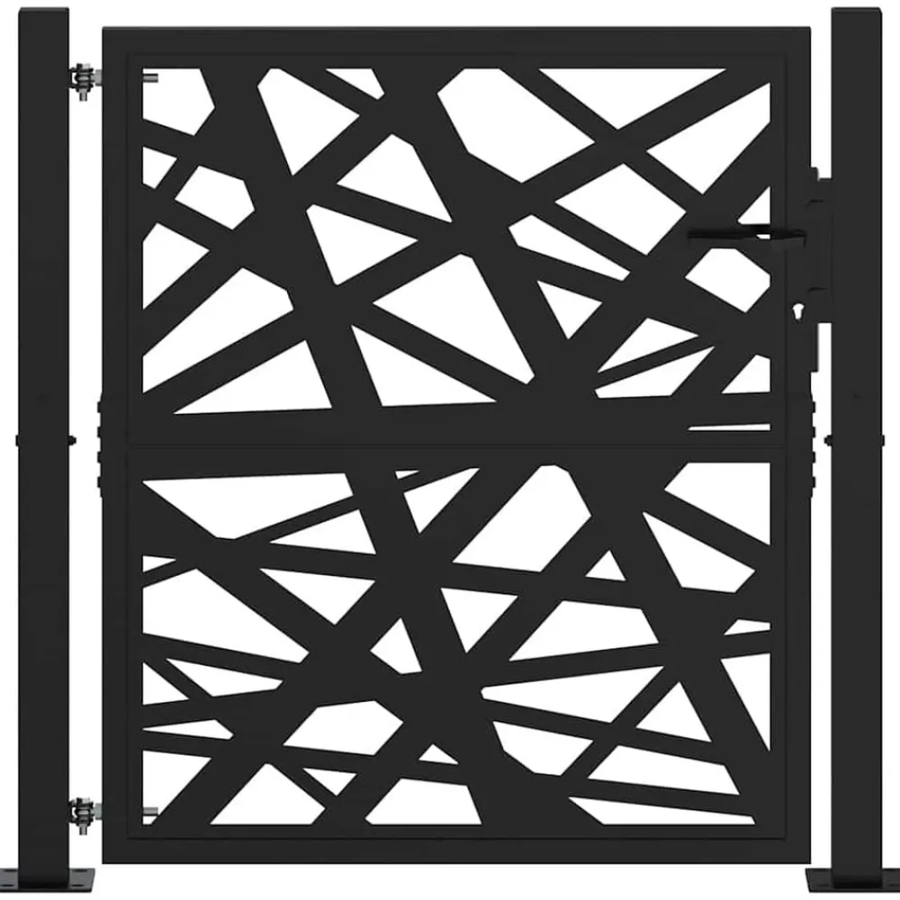 vidaXL Portail de jardin noir 100x100 cm acier conception de lumière