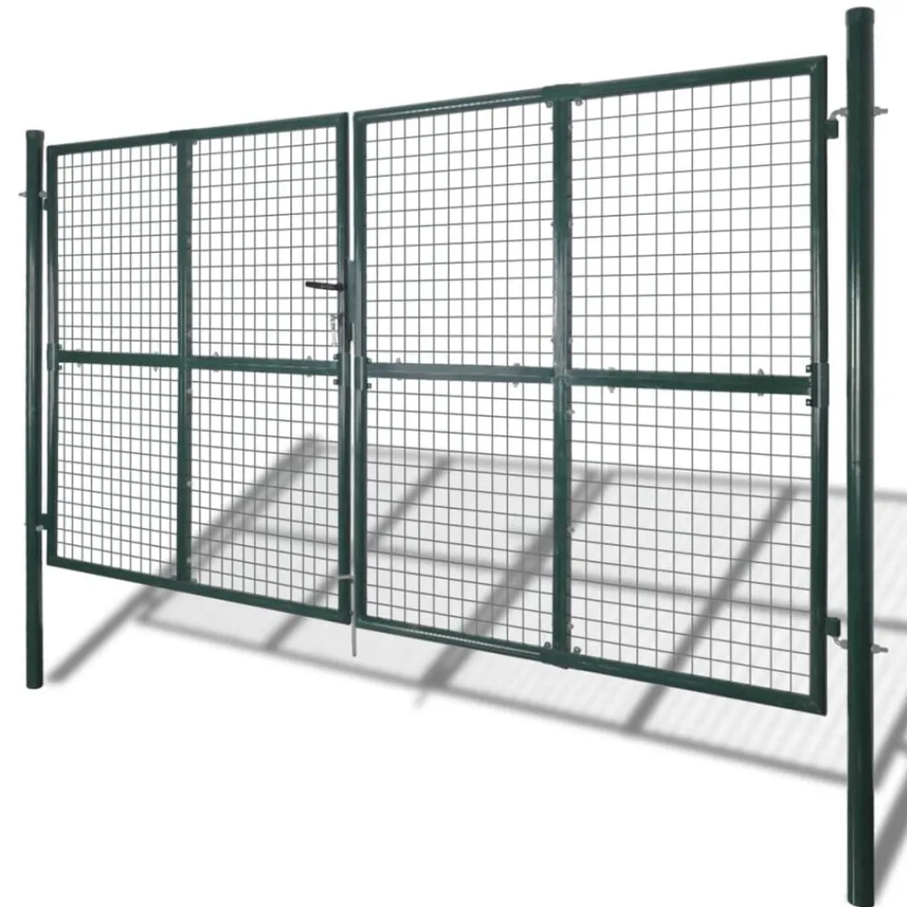 Clôtures & Barrières-vidaXL Portail double 300x150 cm en acier thermolaqué