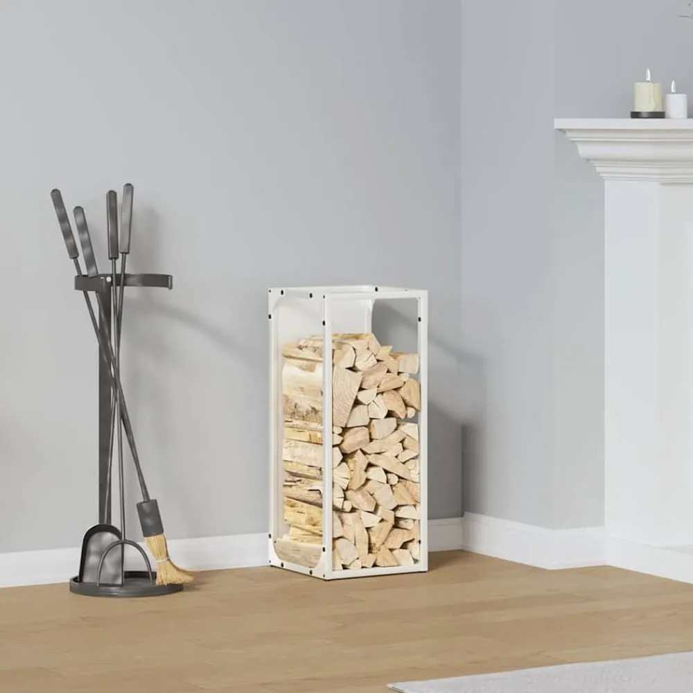 Accessoires Pour Cheminées & Poêles À Bois-vidaXL Portant de bois chauffage 25x25x60 cm Blanc