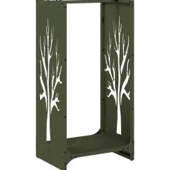 Accessoires Pour Cheminées & Poêles À Bois-vidaXL Portant de bois chauffage 40x30x80 cm Vert olive