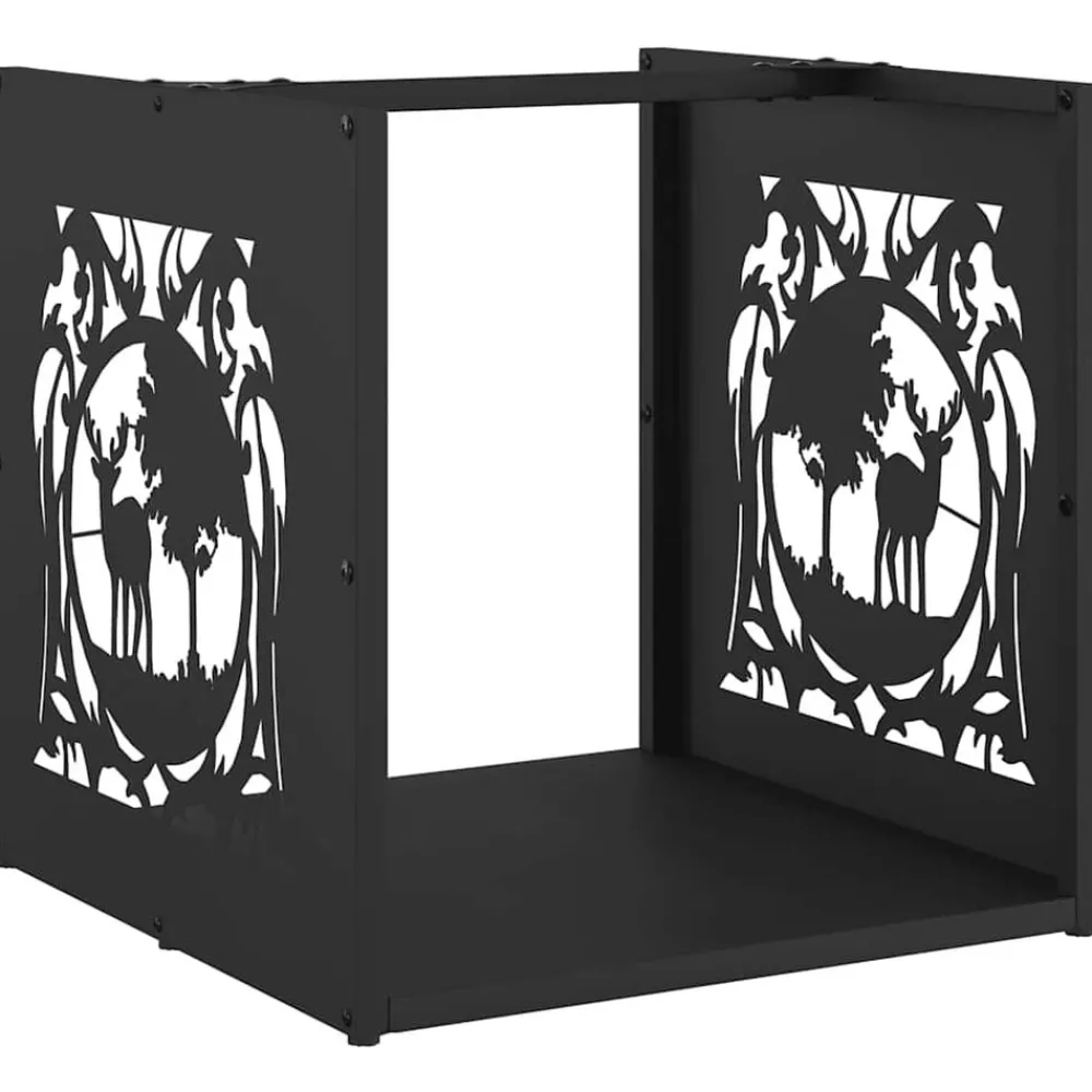 Accessoires Pour Cheminées & Poêles À Bois-vidaXL Portant de bois chauffage 40x40x40 cm Noir