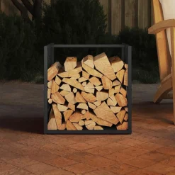 Accessoires Pour Cheminées & Poêles À Bois-vidaXL Portant de bois chauffage 40x40x40 cm Noir