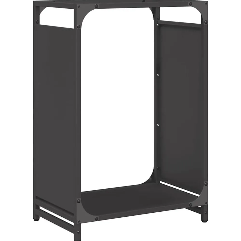 Accessoires Pour Cheminées & Poêles À Bois-vidaXL Portant de bois chauffage 44x28x65 cm Noir