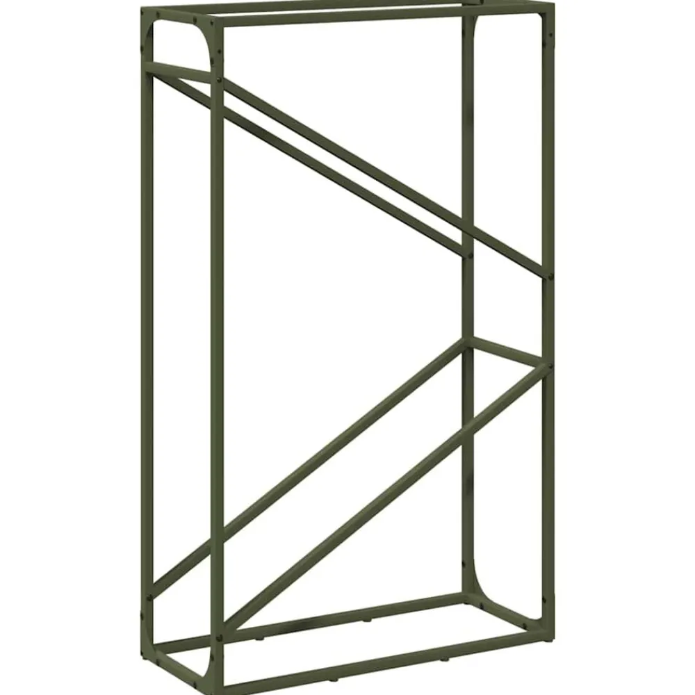 Accessoires Pour Cheminées & Poêles À Bois-vidaXL Portant de bois chauffage 60x25x100 cm Vert olive