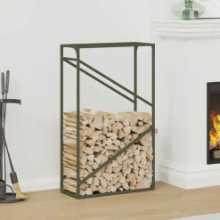 Accessoires Pour Cheminées & Poêles À Bois-vidaXL Portant de bois chauffage 60x25x100 cm Vert olive