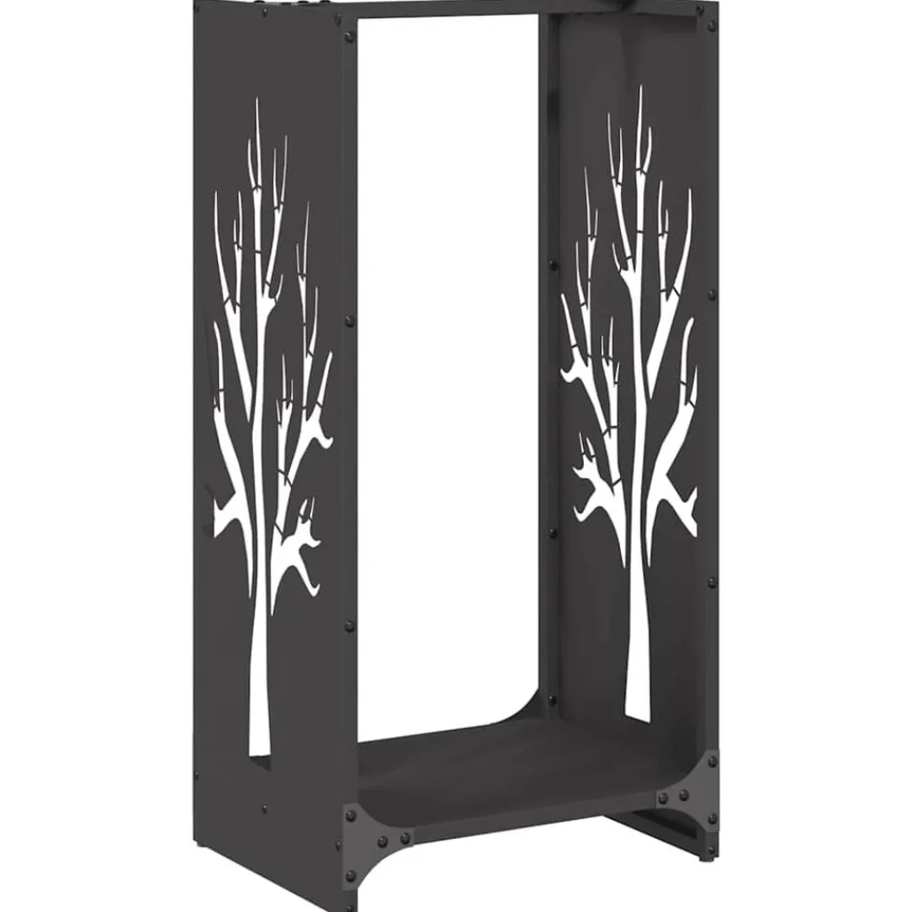 Accessoires Pour Cheminées & Poêles À Bois-vidaXL Portant de bois chauffage 40x30x80 cm Noir